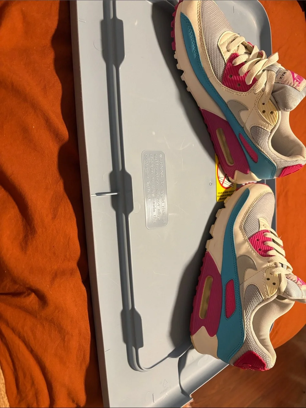 Nike Air Max Sneakers in Cream, Pink & Blue Classic
